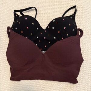 Lot of 2 PINK lounge bras size S